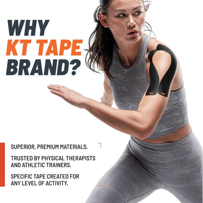 KT Tape, Original Cotton, Elastic Kinesiology Athletic Tape, 20 Count, 10” Precut Strips, Lime