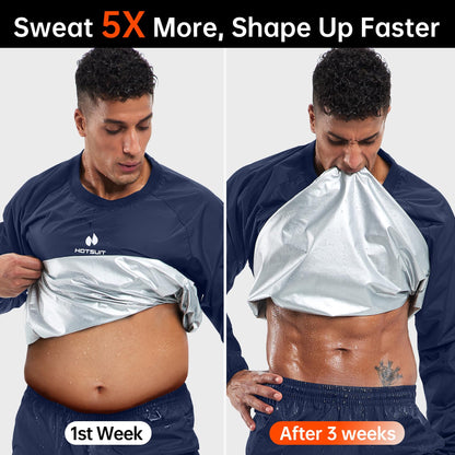HOTSUIT Sauna Suit Men Anti Rip Sweat Suits Gym Boxing Workout Jackets