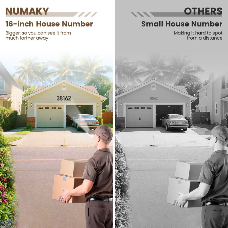 NUMAKY 16 Inch Large Modern House Numbers for Outside, Matte Black Metal Outdoor Address Numbers with Floating 3D Shadow & All Mounting Hardware, Weatherproof for Home/Garage/Apartment/Hotel (Number 3)
