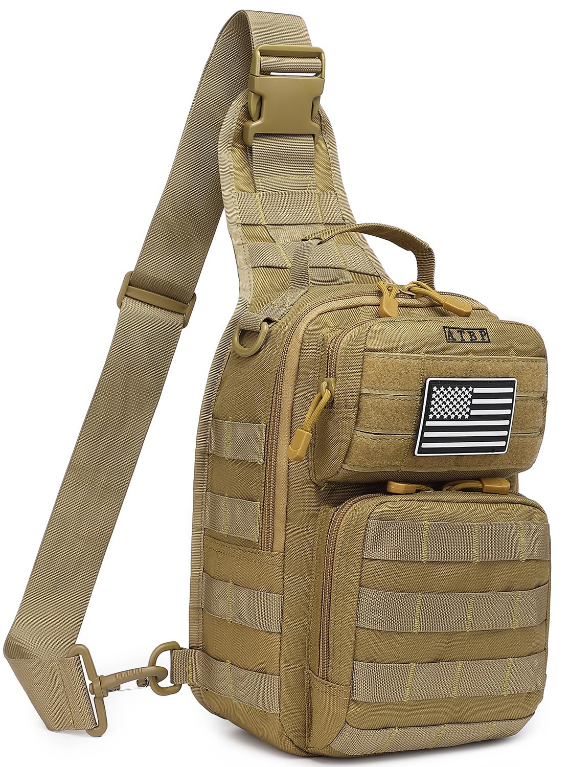 ATBP Tactical Sling Backpack With Holster Military Crossbody Bag for Men Single Shoulder Back Pack 10L