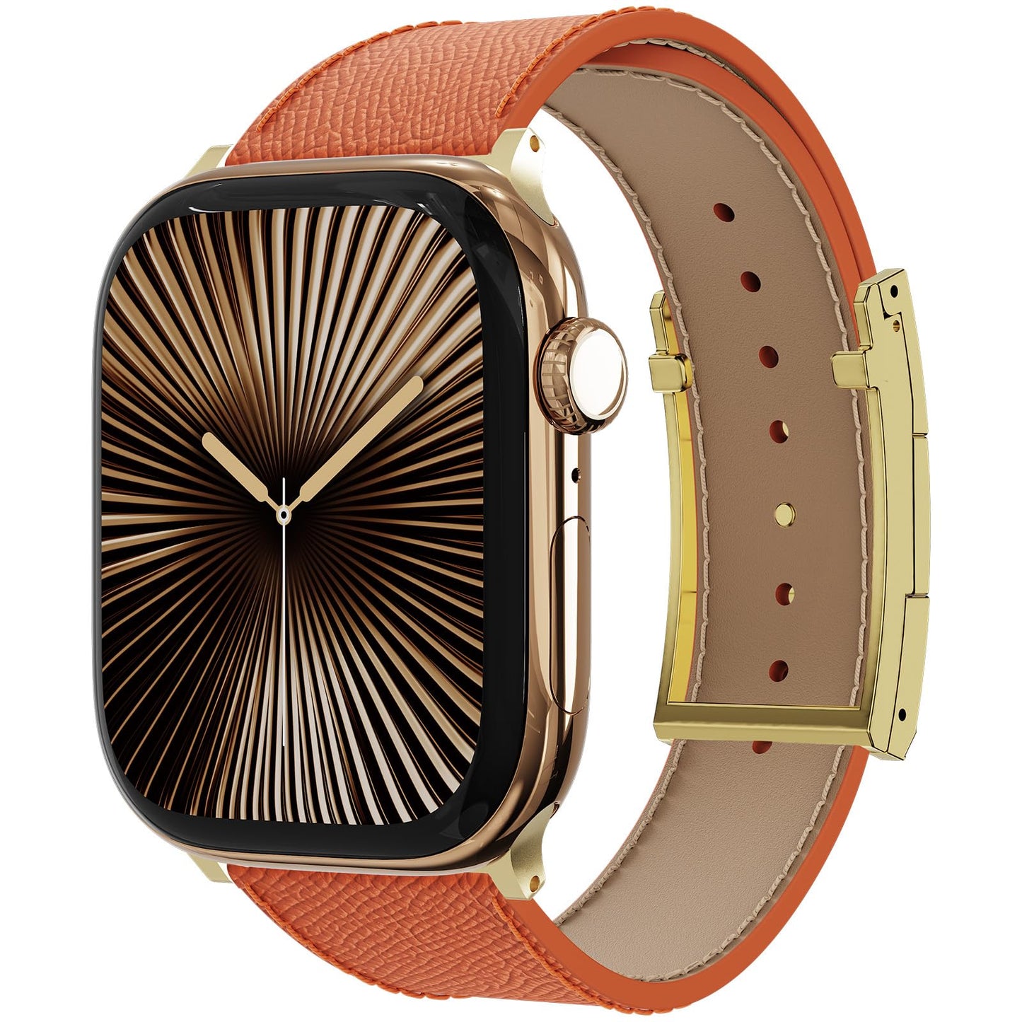 Designer Genuine Leather Band Compatible with Apple Watch Ultra/SE/Series 10/9/8/7/6/5/4/3/2/1 (49mm-38mm), Magnetic Buckle Replacement Strap for Men & Women