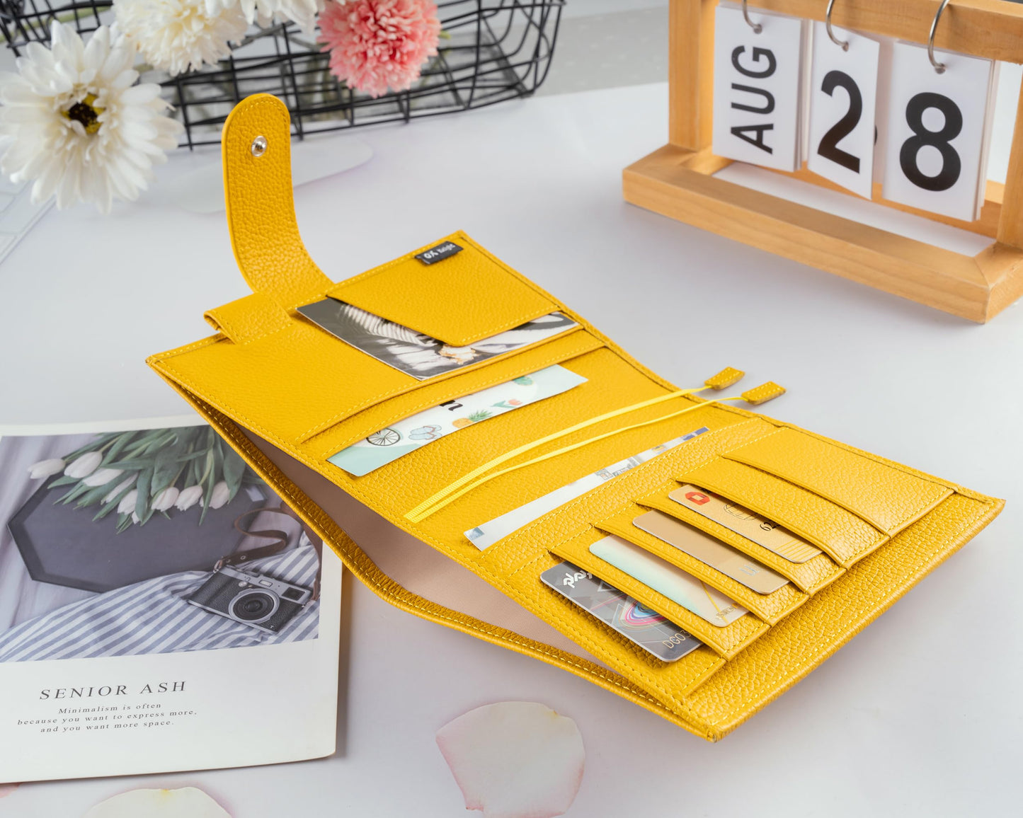 2026 New Genuine Leather A6 Notebook Cover Fits Hobonichi Cousin, Stalogy, LEUCHTTURM1917 and Midori MD Planners, with Pen Loop, Card Slots, Bookmarks and Back Pocket