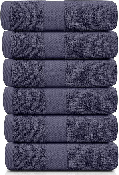 White Classic Luxury Navy Blue Hand Towels