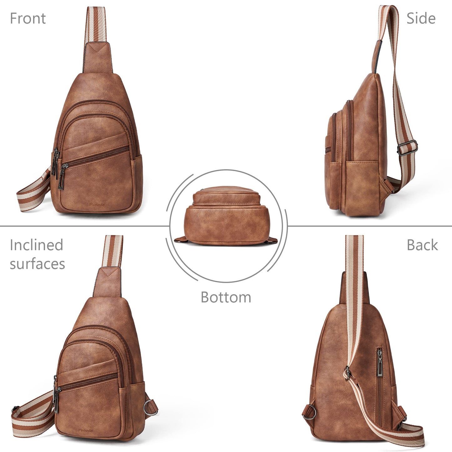 Mroede Sling Bag Crossbody Bags for Women Small Cross Body Bag Fanny Packs Chest Sling Purse for Daily Travel Leisure Sport