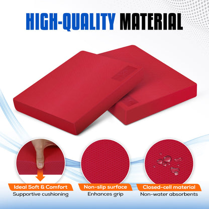 Yes4All Balance Pad, Nonslip TPE Foam Balance Pad with Upgraded Sizes - L, XL, XXL Balance Mat for Fitness, Yoga & Stability Training - Multicolor Options - L, Red