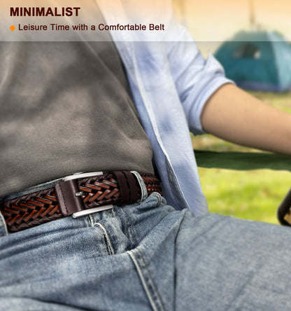 bULLIANT Mens/Women belts, Leather Woven braided belts for Men Casual Jeans Golf,Anyfit,Gift boxed