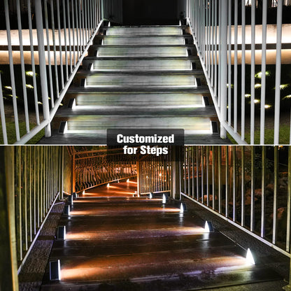 VOLISUN Solar Stair Lights 8 Pack, Solar Step Lights Waterproof IP67, Outdoor Step Light with 13 LEDs, Outdoor Lighting Decor for Yard Stair, Patio, Front Step, Front Porch and Deck(Cool White)