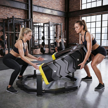 Tire Flipping Machine with 330LBS,Heavy Duty Industrial Welded Tire Flip Machine,High Stability Freestanding Tire Flip Trainer with 8 Non-Slip Base for Gym& Commercial Strength Training