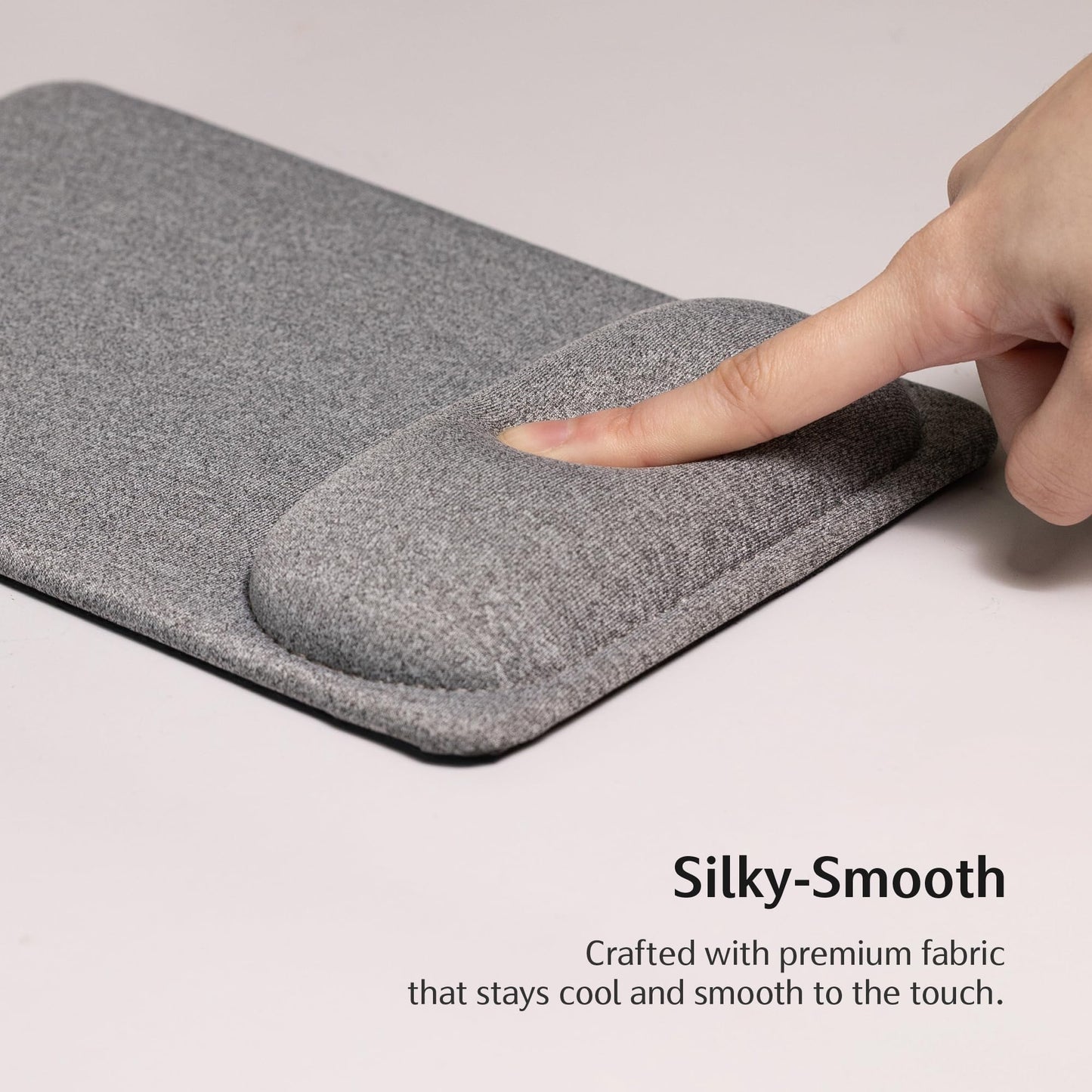 SenseAGE Compact Ergonomic Mouse Pad with Wrist Rest Support, Pain Relief, Non-Slip Base, Optimized Tracking Surface, Lightweight & Portable, Ideal for Office, Home & Travel, 8.9 x 6.1 in (Grey)