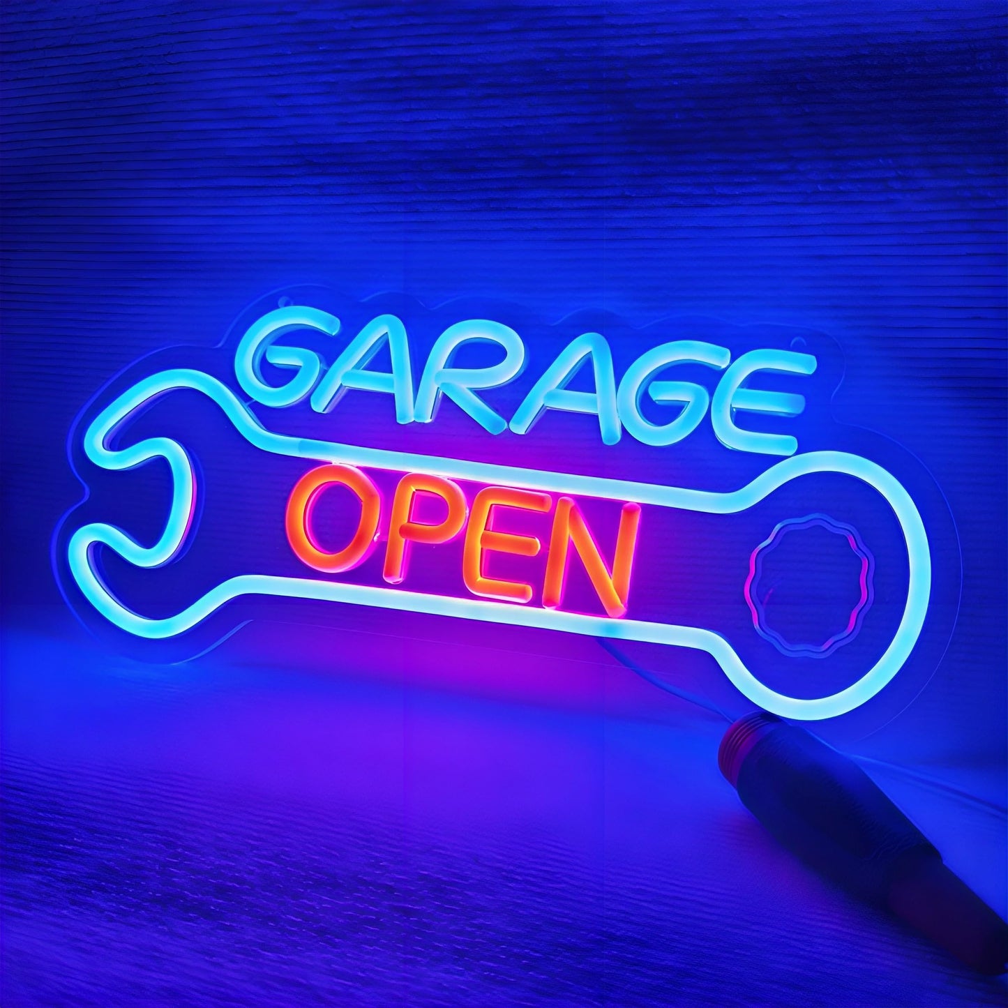 Garage Open Neon Sign,Dad's Workshop LED Neon Light for Auto Repair Shop Man Cave Garage Father Birthday Christmas Decor Gifts