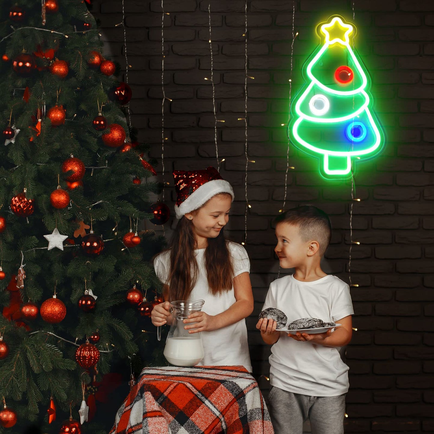 SmilingTown Christmas Neon Signs for Wall Decor USB Operated Neon Art Decorative Lights for Home Office Bar Pub Club Party Supplies Gift Idea (Christmas Tree)