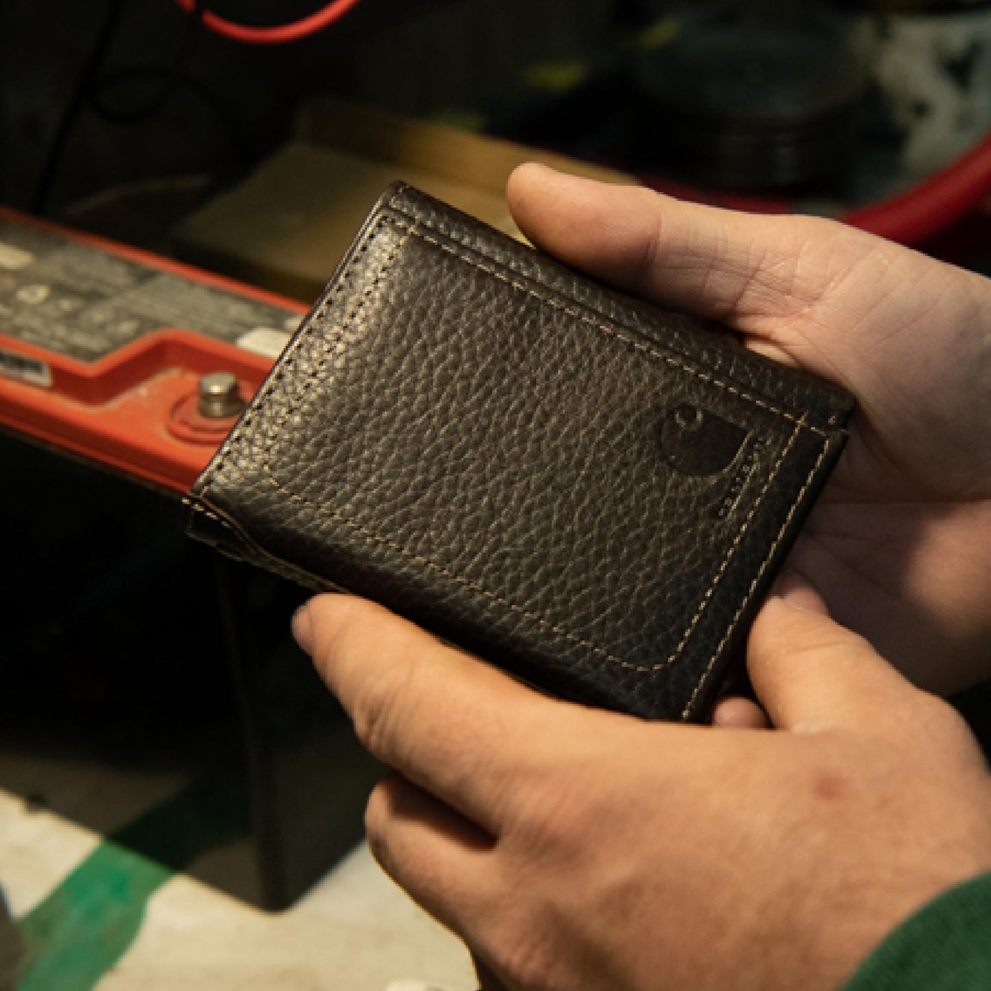 Carhartt Men’s Pebble Leather Full Grain Leather Wallets, Durable Design, Multiple Card Slots, Gifts for Men, Brown, Brown (Trifold)