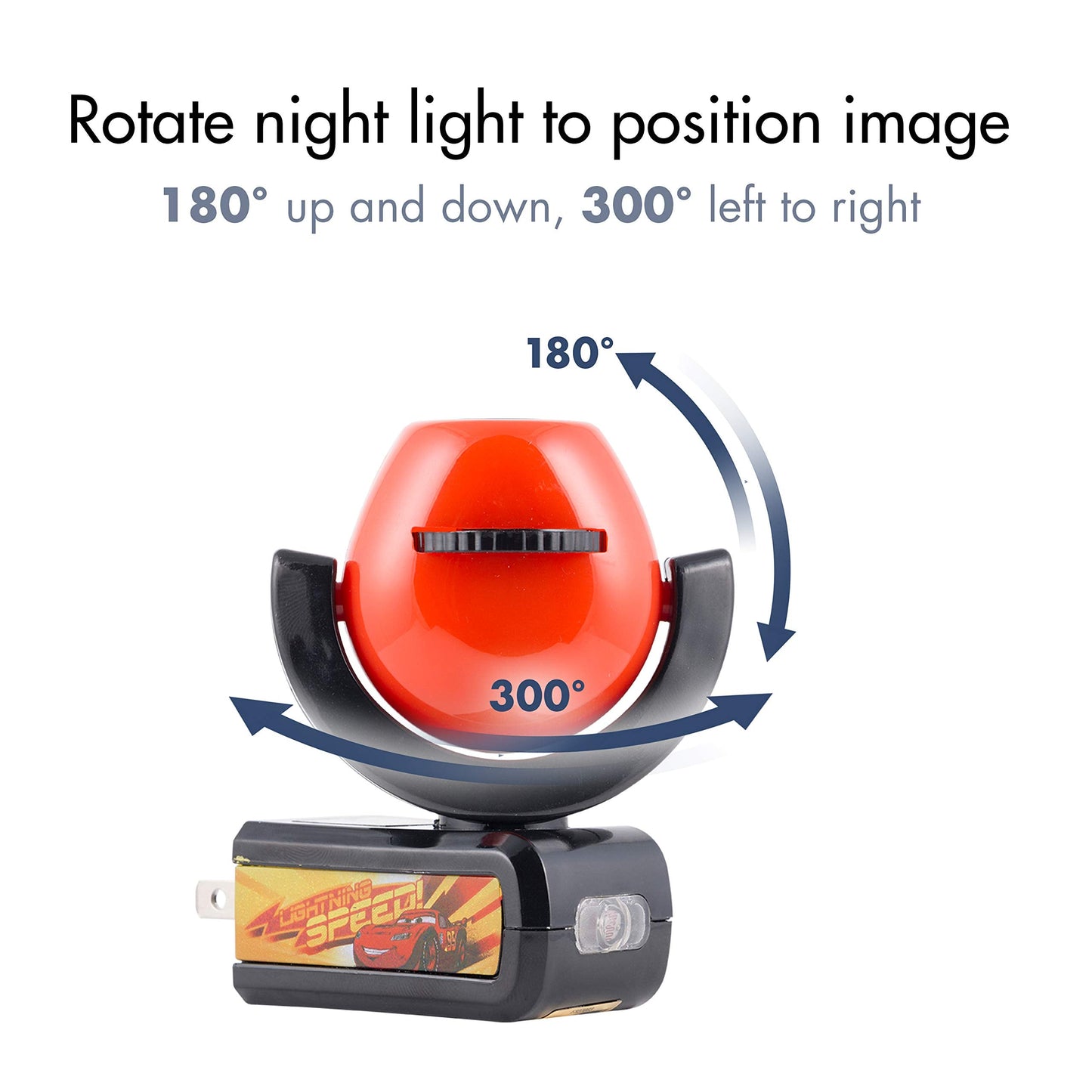 Projectables Pixar Cars LED Kids Night Light, Plug-In, Projector, Dusk-to-Dawn, Lightning McQueen, Galaxy Light, Hallway, Bedroom, Nursery, Playroom, Gaming Room, 11742