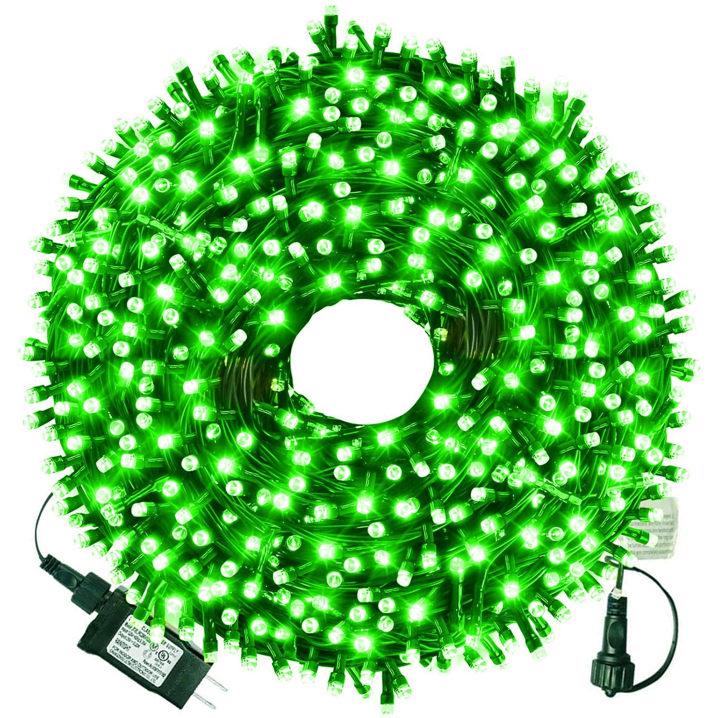 XTF2015 105ft 300 LED Christmas String Lights, End to End Plug 8 Modes Christmas Lights UL Certified Outdoor Indoor Fairy Light Tree, Patio, Garden, Party, Wedding, Holiday (Green)