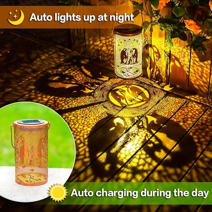 Penguin Solar Lanterns Outdoor Waterproof Hanging Solar Lights Penguin Gifts for Women Men Metal Decorative LED Penguin Lanterns for Garden Decor,Yard,Patio,Lawn,Tabletop,Pathway,Landscape