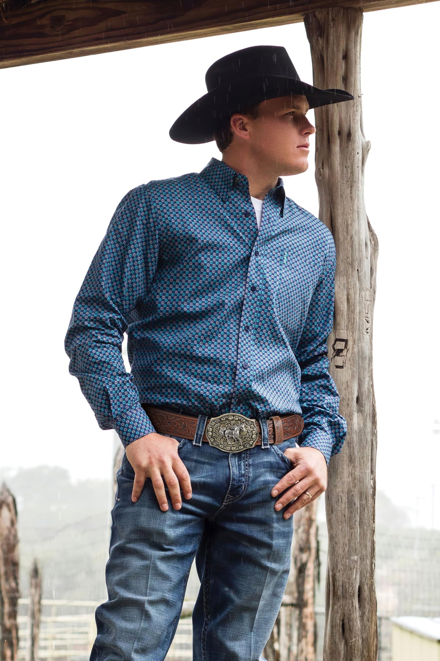 SANSTHS Cowboy Belts for Men Women Western Buckle Belt Cowboy Cowgirl Embossed Leather Belt for Jeans Belt