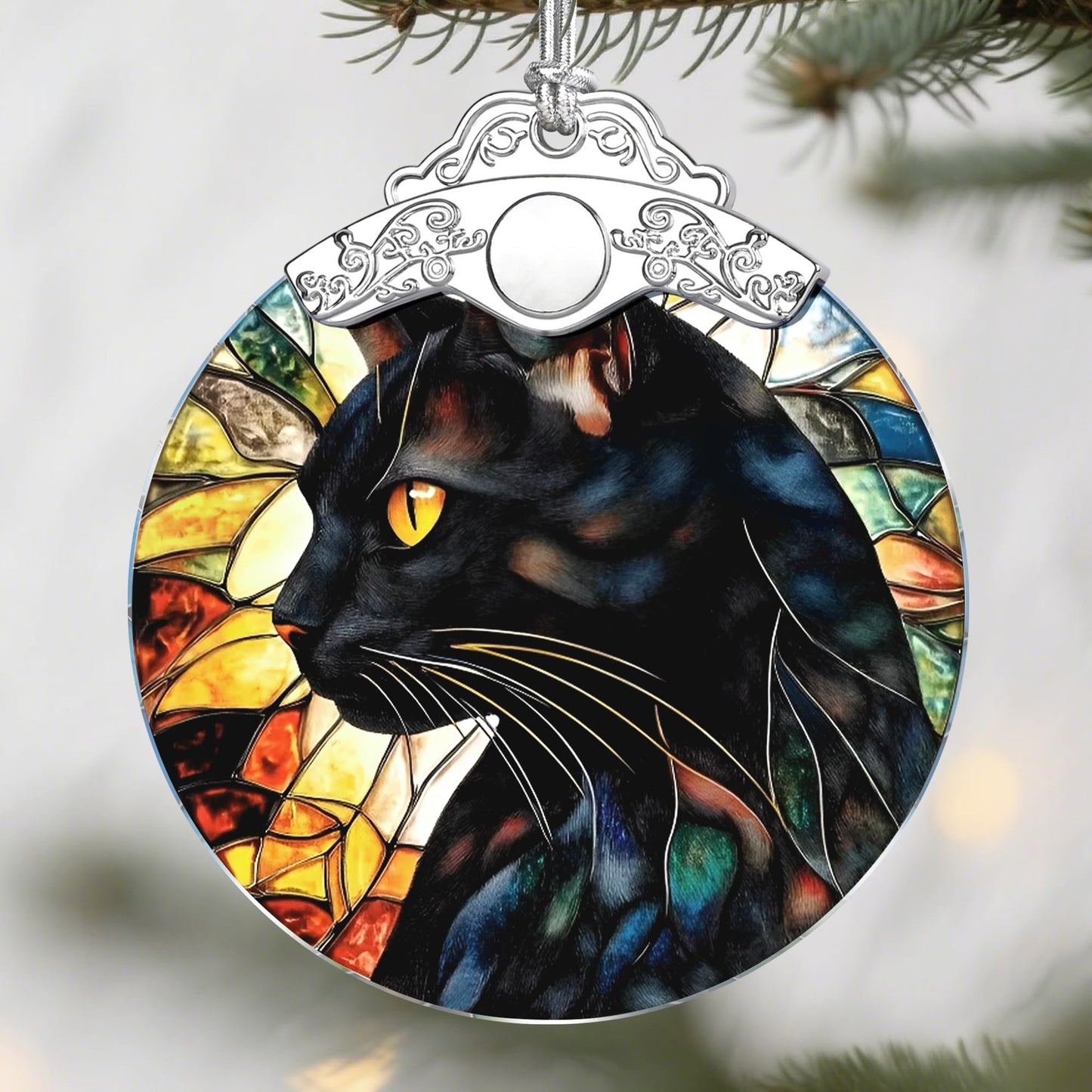 Christmas Ornaments: Christmas Tree Decorations, Black Cat Holiday Decor, Stocking Stuffers, Gift Ideas, Xmas Gifts & Gift for Cat Lover