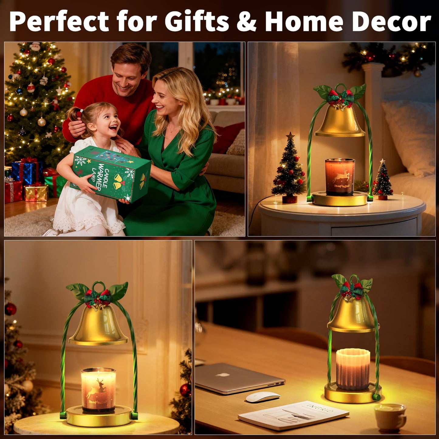 WYghyronic Candle Warmer Lamp with Timer & Dimmable 4-Level Brightness - Adjustable Height,for New Home Bedroom, Gifts for Women (Christmas)