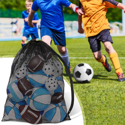 Shappy 6 Pack Extra Large Sports Ball Bag 30 x 40 Inches Mesh Soccer Basketball Bags Large Mesh Pouch with Adjustable Shoulder Strap for Football Volleyball Gym Sports Equipment