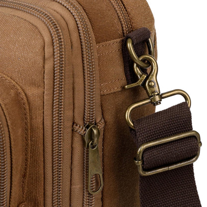 Baosha Real Leather Canvas Laptop Backpack Briefcase Hybrid 15.6 Inch Laptop Travel Backpack College Backpack for Men BC-04 (Brown)