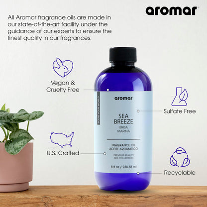AROMAR Premium Fragrance Oil - Essential Oil for Diffusers & Home Aromatherapy - Cool Waters - 8oz