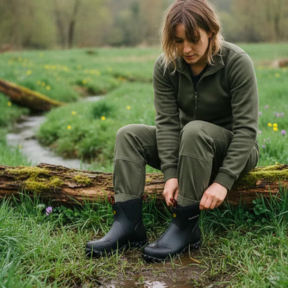Trudave Rubber Waterproof Boots for Women - Women's Rain Boots Insulated, 6mm Neoprene Mud Boot with Steel Shank, Anti-Slip Outdoor Work Shoes for Hunting, Gardening, Farming, Yard Working