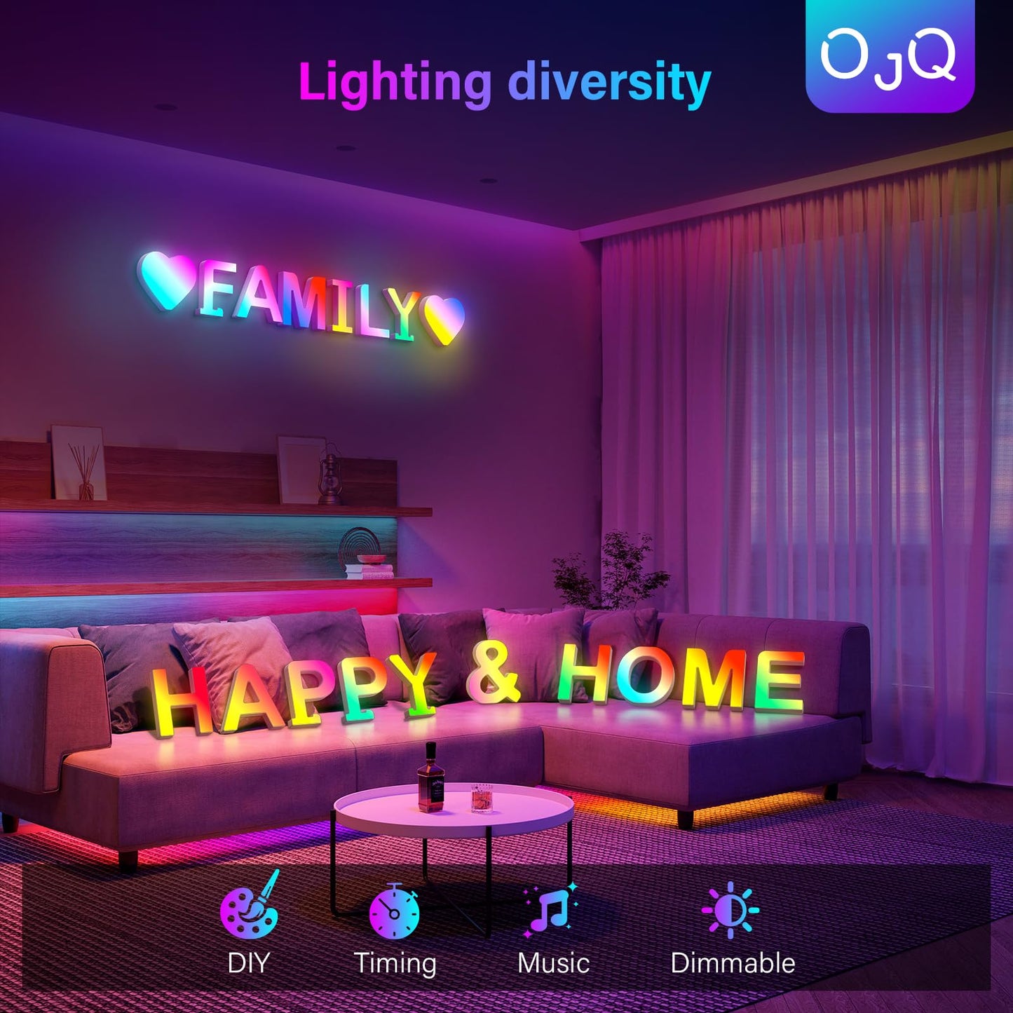 OJQ Light Up Letters LED Letter - Marquee Letters Room Decor Wall Art Bedroom Graduation Gifts Kids Bathroom Decor - Christmas Birthday Gifts for Girl - Teen Girls Gifts Party Home Wall Decor