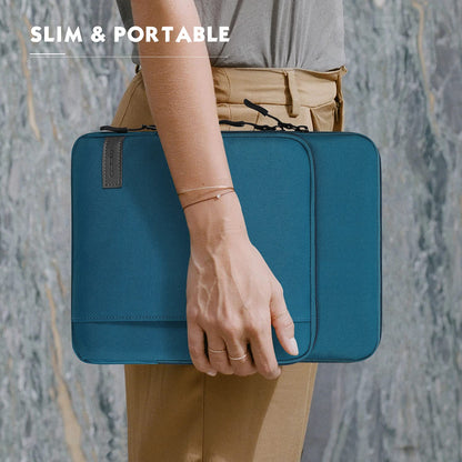 MoKo Laptop Sleeve Bag for 13.3-14 Inch, Notebook Carrying Case with Pocket Fits New MacBook Pro M3/M2 14" /13" M2/M1 Pro/M1 Max 14.2 2023-2021/Air 13.6" M2 2022, Surface Pro 9/8 13", Peacock Blue
