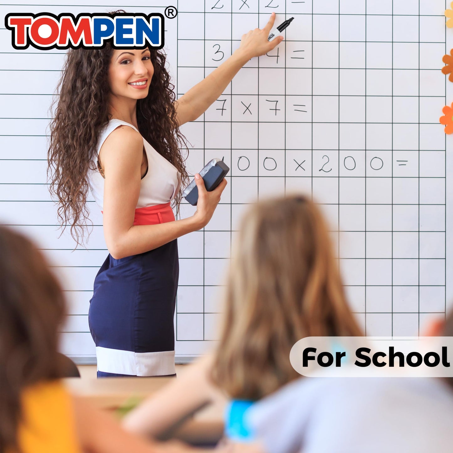 TOMPEN Dry Erase Markers Black,160 Bulk Pack Chisel Tip,Low Odor Quick-Drying Whiteboard Markers for Office Home School Writing Planning