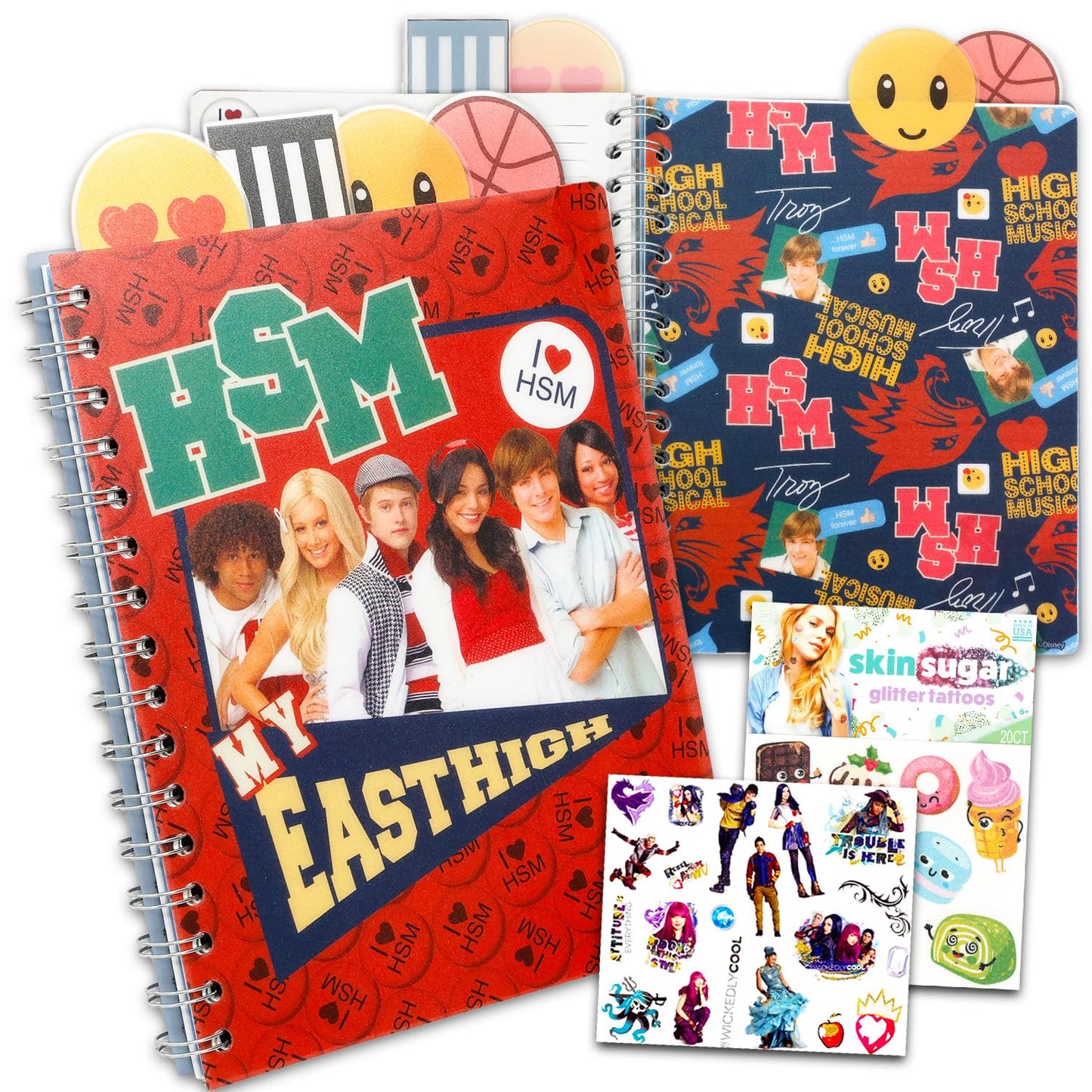 Disney High School Musical Journal Set - Bundle with Zac Efron Notebook with Tab Dividers Plus Stickers, More for Kids, Teens, and Adults | High School Musical Journal Notebook