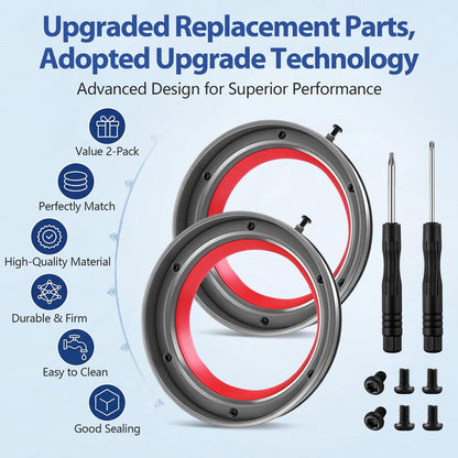Saillong 2 Pack Upgraded Dust Bin Sealing Rings Compatible with Dyson V11 V15 Gen5 SV14 SV15 SV22, Bin Sealing Ring Assembly with Screwdrivers and Screws, Vacuum Cleaner Canister Replacement Parts
