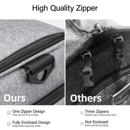 Hanke Carry on Garment Bags for Travel,Convertible Duffle Bag Luggage Bag Weekend Bag with Shoe Compartment,2 in 1 Hanging Suitcase Suit Bag for Men Women,Light Grey
