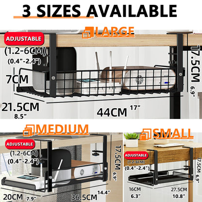 LIFEFAN Under Desk Cable Management Tray Cord Wire Shelf Organizer (Large)