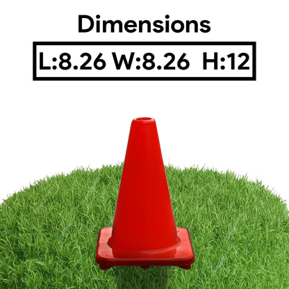Versatyle 12in Heavy Duty Agility Training Cones for Soccer, Football, Basketball, Sports Drills, Flexible Motorcycle & Traffic Training Cones, Durable, Versatile, High Visibility (Set of 12, Orange)