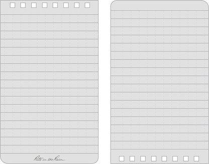 Weatherproof Top Spiral Notebook - Rite in the Rain | 3" x 5", Black Cover, Universal Pattern, 3 Pack