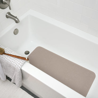 Duck Brand Softex Bath Mat for Tubs, Machine Washable, 17 x 36 Inches, Taupe, Skid Resistant (442097)