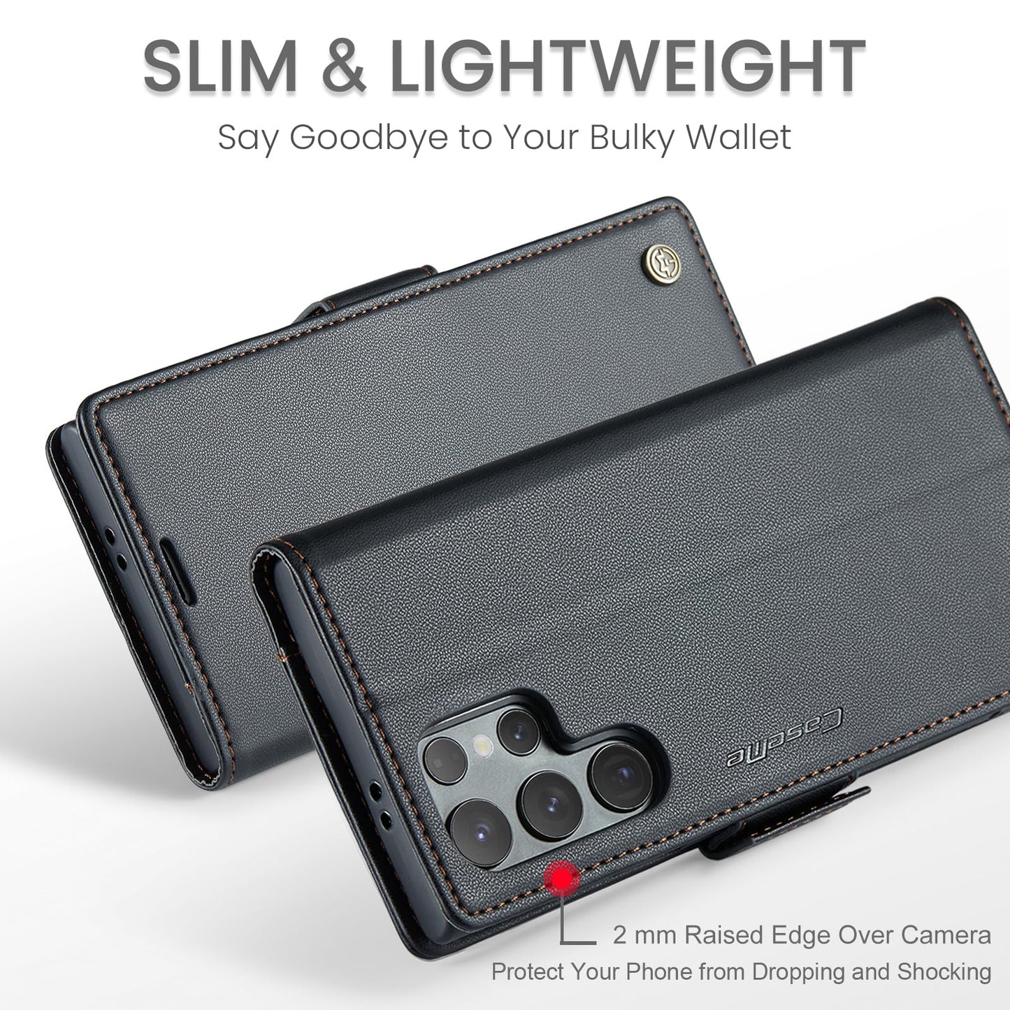 SINIANL Samsung Galaxy S24 Ultra Wallet Case with RFID Blocking, Samsung S24 Ultra Case Wallet for Women Men Card Holder Magnetic Clasp Kickstand Leather Book Folio Case for Galaxy S24 Ultra Black
