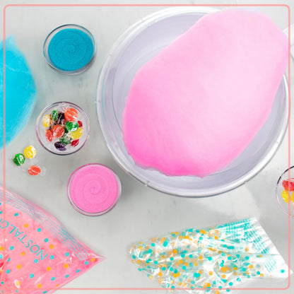 Nostalgia Vintage Hard and Sugar Free Candy Countertop Cotton Candy Maker, Includes 2 Reusable Cones And Sugar Scoop – Pink