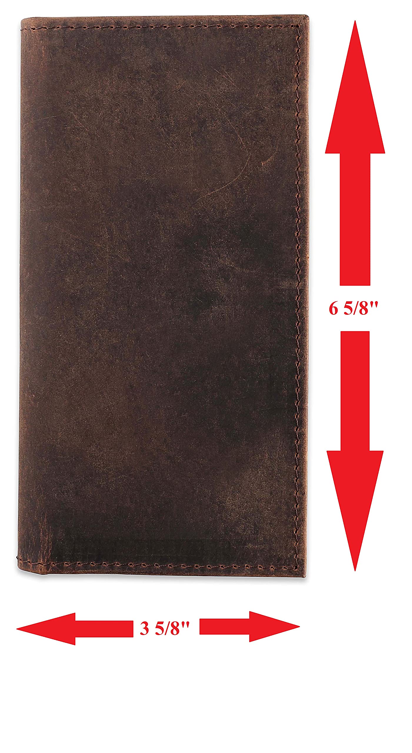 F&L CLASSIC Men's RFID Vintage Look Genuine Leather Long Bifold Wallet Checkbook Wallets,buffalo wax vintage leather,240 wax brown