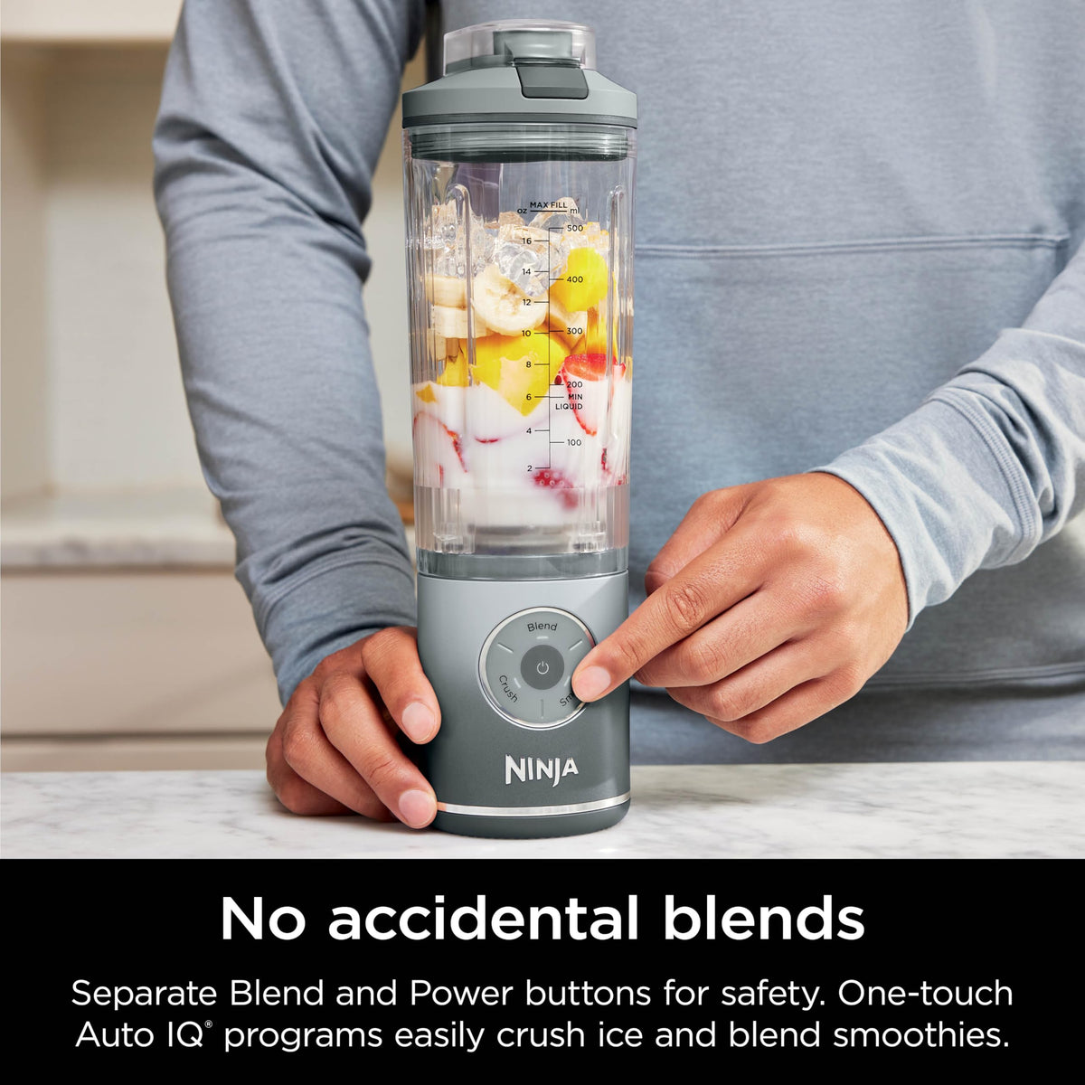Ninja Blast Max, Portable Blender + Twist & Go, Personal Smoothie, Blend, Ice Crush, 3 Programs, Cordless, 22 oz removable Vessel, Dishwasher Safe, Leakproof, Navy, BC251NV