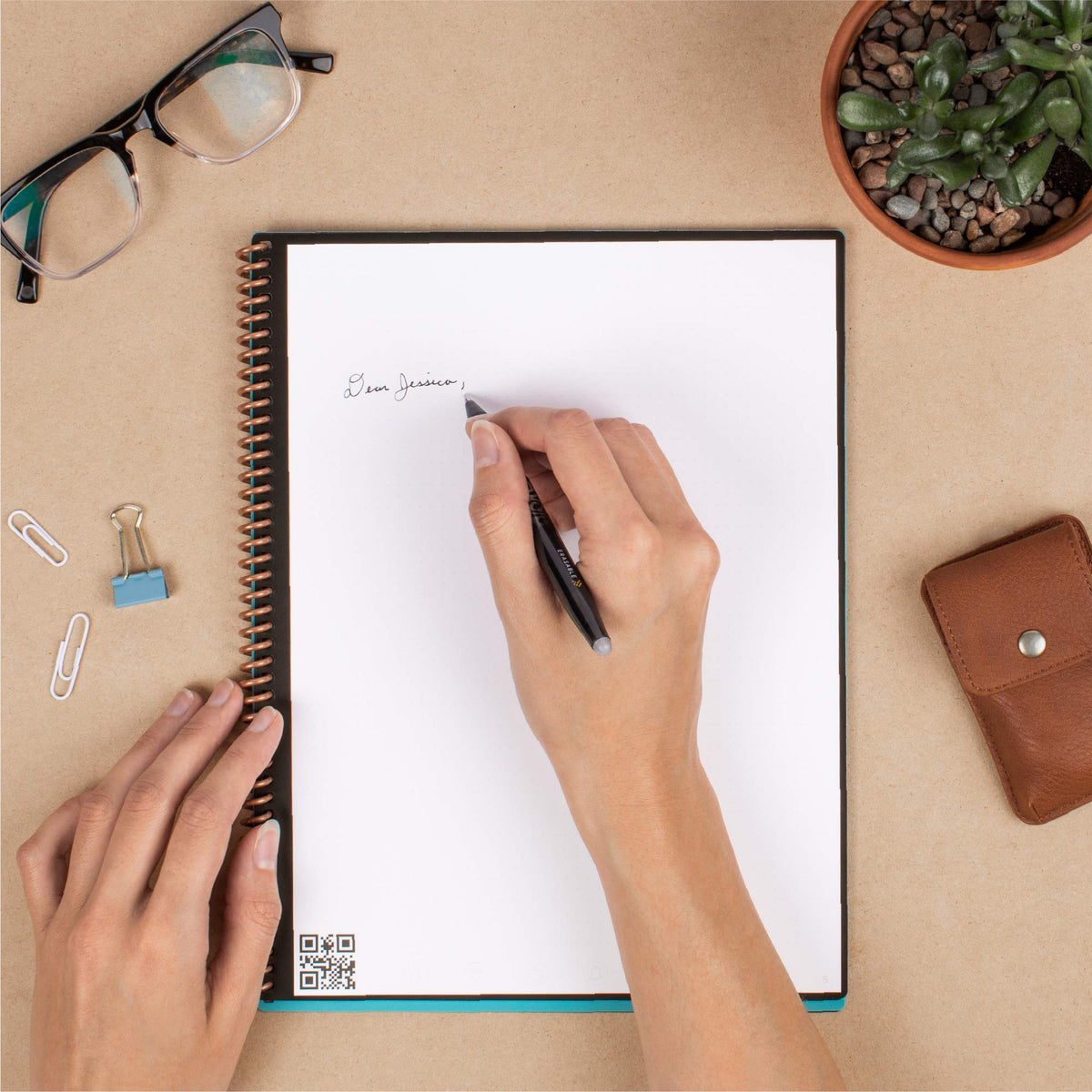 Rocketbook Smart Reusable Notebook Set - Dot-Grid Eco-Friendly Notebook with 2 Pilot Frixion Pens & 2 Microfiber Cloths Included - Atomic Red Covers, Executive (6" x 8.8”) & Mini Size (3.5" x 5.5") (EVR-EM-K-CBG)