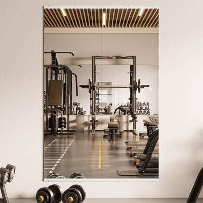 TETOTE Gym Mirrors for Home Gym Wall Large 65" x 22" - 2PCS Workout Exercise Fitness Mirror, Tempered Glass Frameless Full Length Mirror for Garage, Dance Studio, Yoga, Bedroom, Living Room