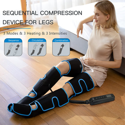 CINCOM Leg Massager with Heat and Compression, Air Compression Leg Massager for Circulation and Pain Relief Muscles Relaxation Gifts - FSA HSA Eligible