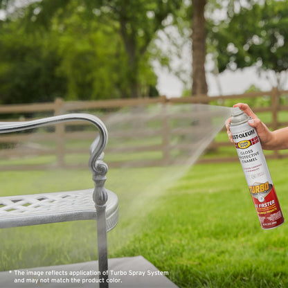 Rust-Oleum 334128-6PK Stops Rust Turbo Spray System Spray Paint, 24 oz, Gloss Black, 6 Pack