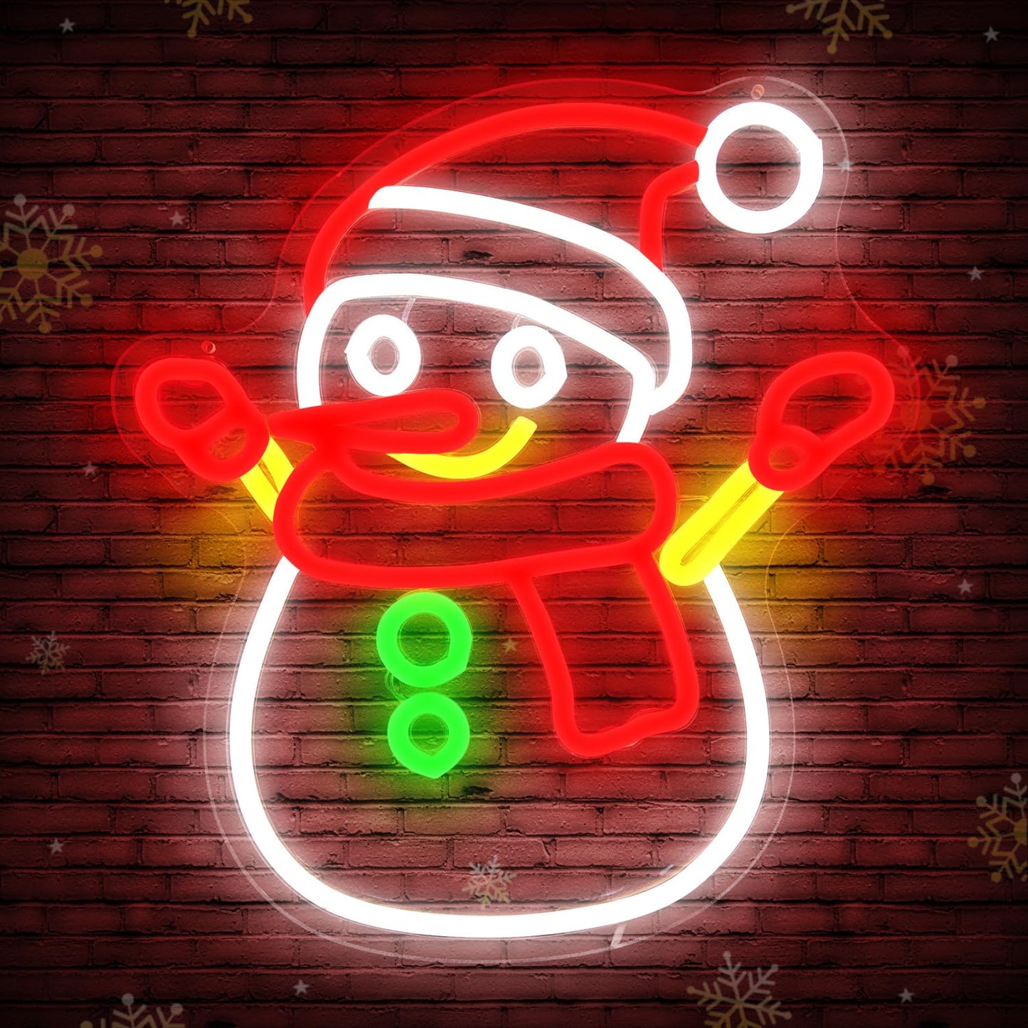 Cheunyar Christmas Snowman Neon Sign Dimmable Christmas Neon Signs for Wall Decor Led Neon Signs Light Up Sign for Bedroom Cafe Bar living Room Neon Light Signs for Christmas Party Gift