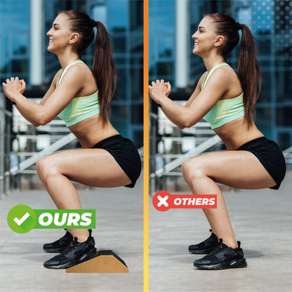 Slant Board for Calf Stretching & Squat Wedge + Ankle Resistance Bands – Glute & Leg Workout Equipment for Women – Booty Trainer Kit with Blocks, Bands & Towels – At Home Gym Set