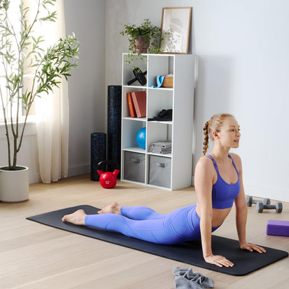 Amazon Basics 1/2 Inch Extra Thick Exercise Yoga Mat with Carrying Strap for Home Workouts and Fitness, 74" x 24", Black