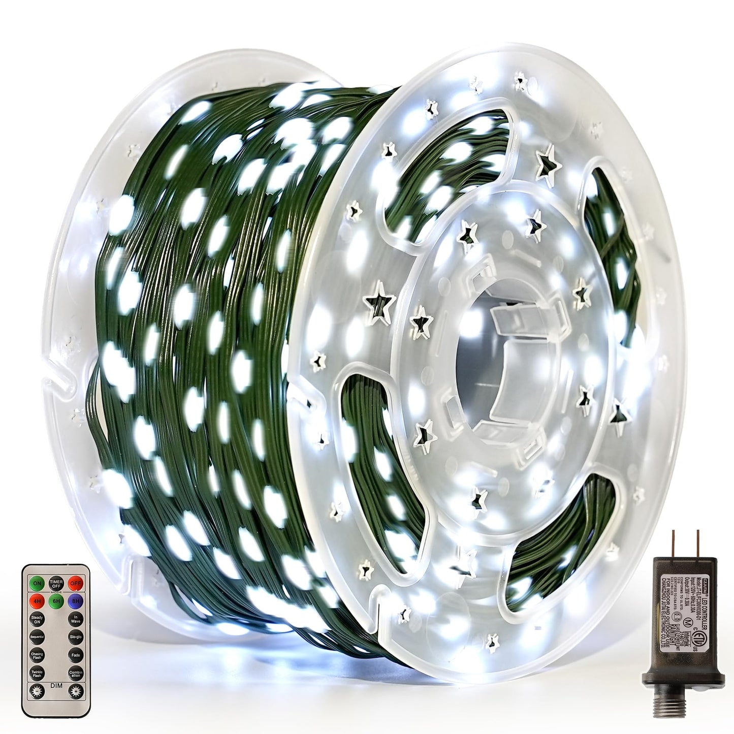 Domolli Christmas Lights 800 LED 264 FT, IP67 Waterproof Christmastree Lights with 8 Modes, Remote Control 3 Timers & Memory Function Xmas Decorations for House and Holiday (Cool White)