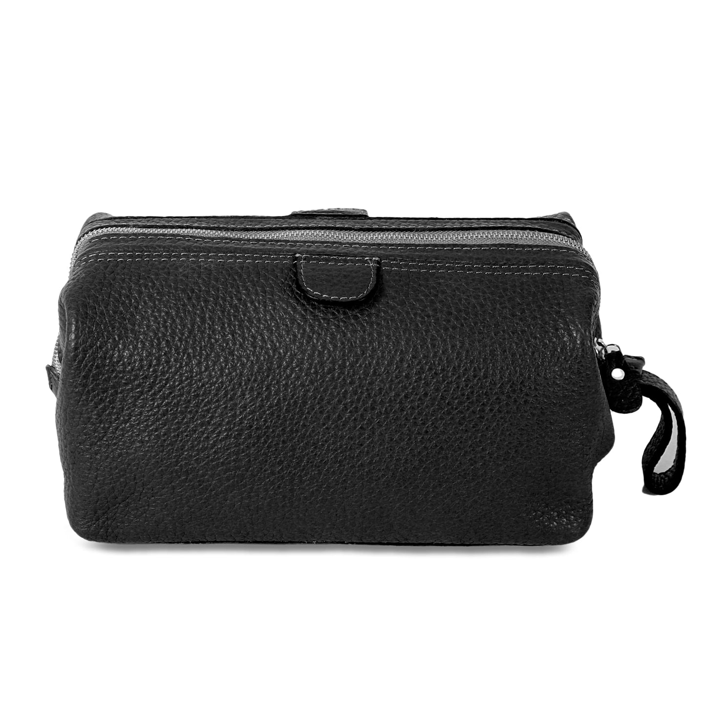 KomalC Premium Buffalo Leather Toiletry Bag for Men & Women With Water resistant Lining, Grooming Travel Pouch, Unisex Wash Bag for Toiletries, Gifts for Men and Women