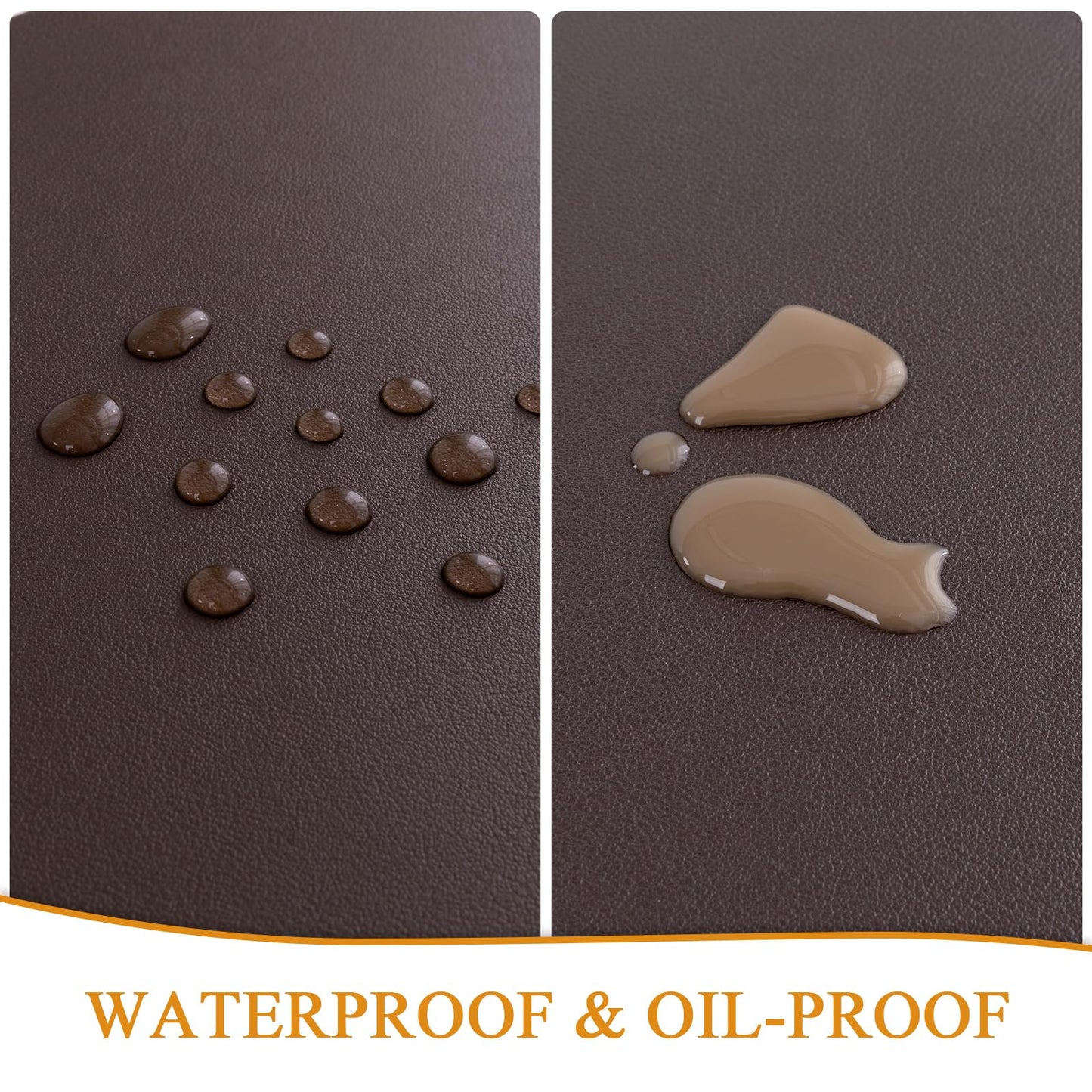SHACOS Placemats Set of 6 Faux Leather Waterproof Leakproof Wipeable PU Non-Slip Vinyl Place Mats Heat Resistant Table Mats for Kitchen Dining Table Indoor Outdoor, Chocolate Brown